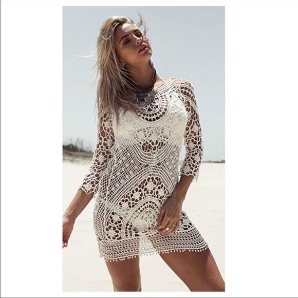 Crochet Bathing Suit Cover Up - Picture 4 of 6